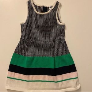 Janie and Jack Spring green/navy/pink dress